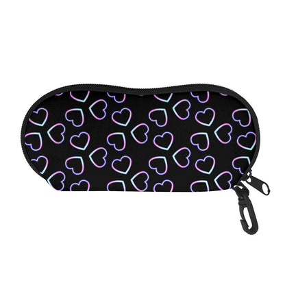 Lights Heart Pattern Print Glasses Case