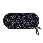 Lights Heart Pattern Print Glasses Case