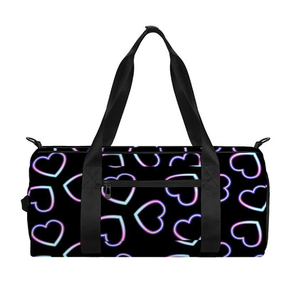 Lights Heart Pattern Print Gym Bag