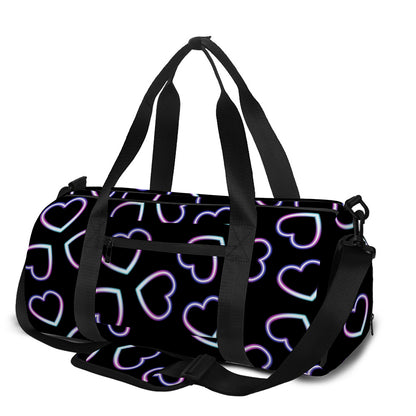 Lights Heart Pattern Print Gym Bag