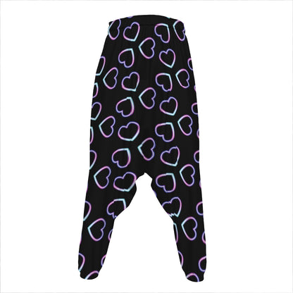 Lights Heart Pattern Print Hammer Pants