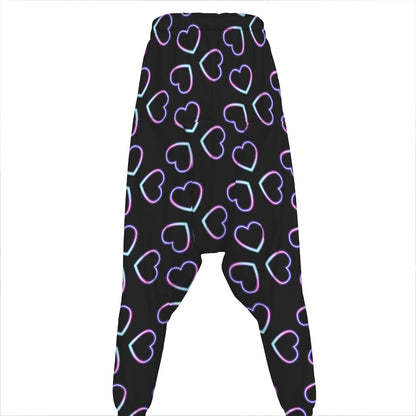 Lights Heart Pattern Print Hammer Pants