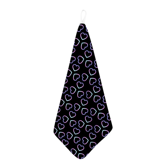 Lights Heart Pattern Print Hand Towel