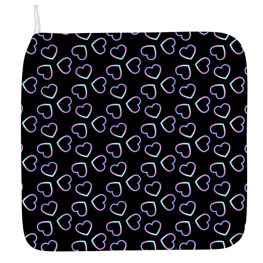 Lights Heart Pattern Print Hand Towel