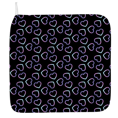 Lights Heart Pattern Print Hand Towel