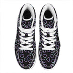 Lights Heart Pattern Print High Top Leather Sneakers