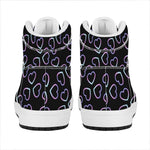 Lights Heart Pattern Print High Top Leather Sneakers