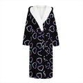 Lights Heart Pattern Print Hooded Bathrobe