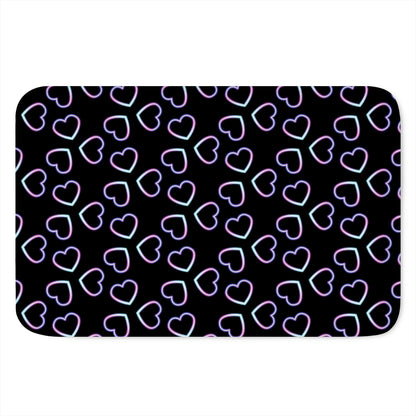 Lights Heart Pattern Print Indoor Door Mat