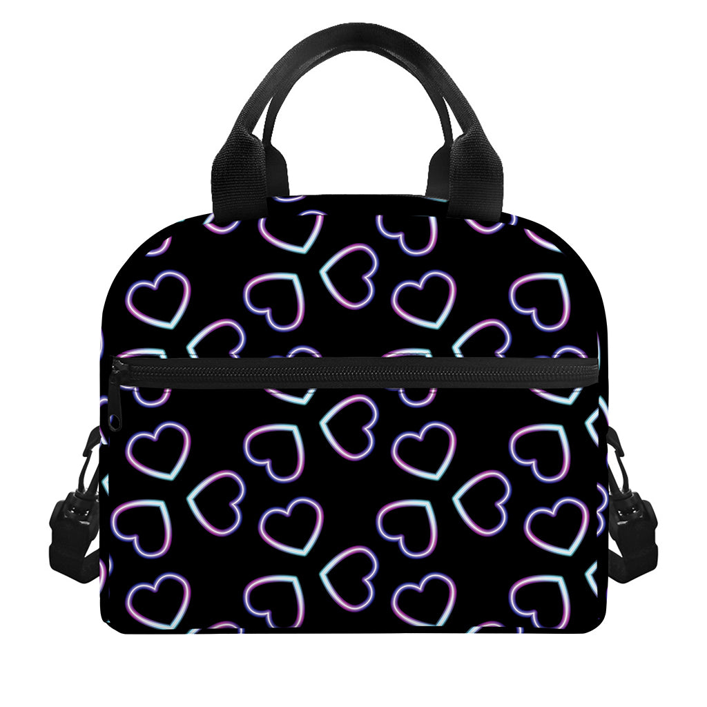 Lights Heart Pattern Print Insulated Lunch Bag