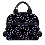 Lights Heart Pattern Print Insulated Lunch Bag