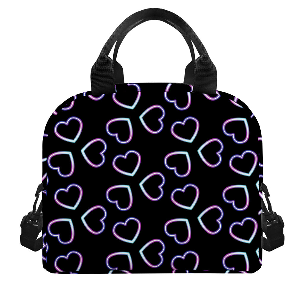 Lights Heart Pattern Print Insulated Lunch Bag