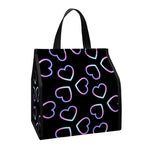 Lights Heart Pattern Print Insulated Lunch Tote