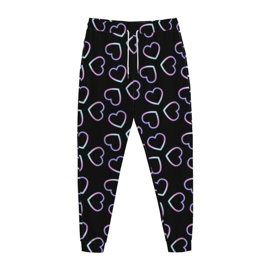 Lights Heart Pattern Print Jogger Pants