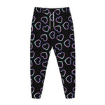 Lights Heart Pattern Print Jogger Pants