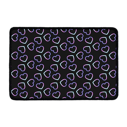 Lights Heart Pattern Print Kitchen Mat