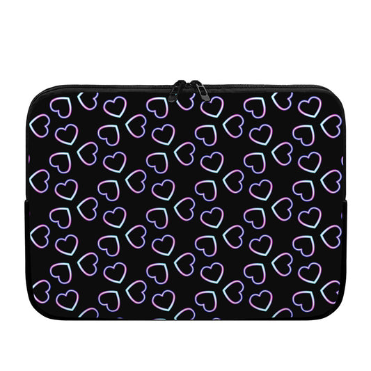 Lights Heart Pattern Print Laptop Sleeve