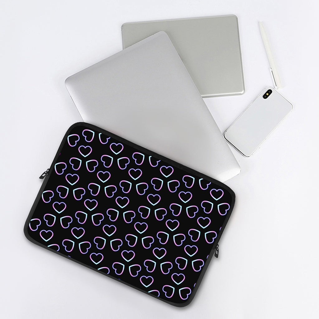 Lights Heart Pattern Print Laptop Sleeve