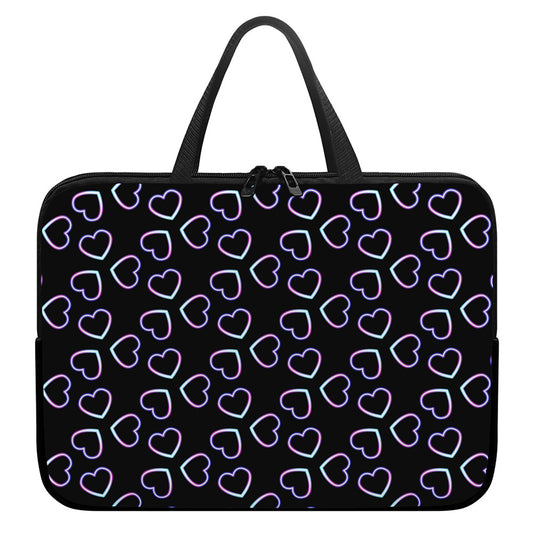Lights Heart Pattern Print Laptop Sleeve With Handle