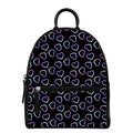 Lights Heart Pattern Print Leather Backpack