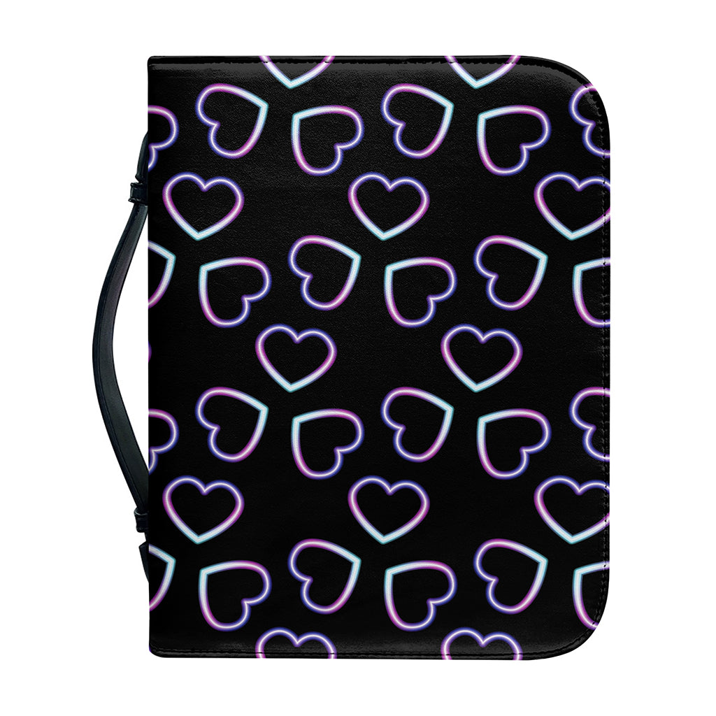 Lights Heart Pattern Print Leather Bible Cover
