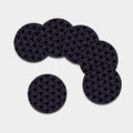 Lights Heart Pattern Print Leather Coaster Set