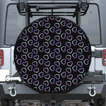 Lights Heart Pattern Print Leather Spare Tire Cover