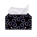Lights Heart Pattern Print Leather Tissue Box Cover