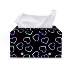 Lights Heart Pattern Print Leather Tissue Box Cover
