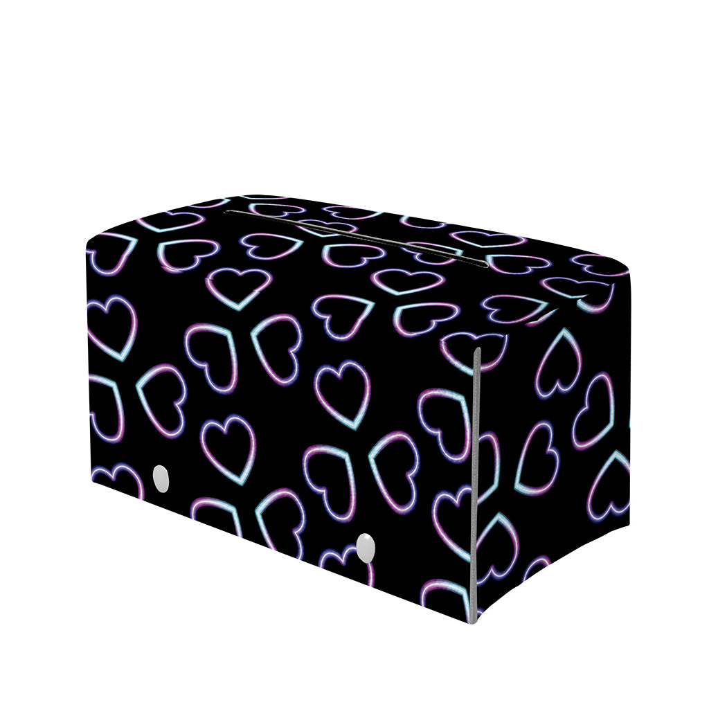 Lights Heart Pattern Print Leather Tissue Box Cover