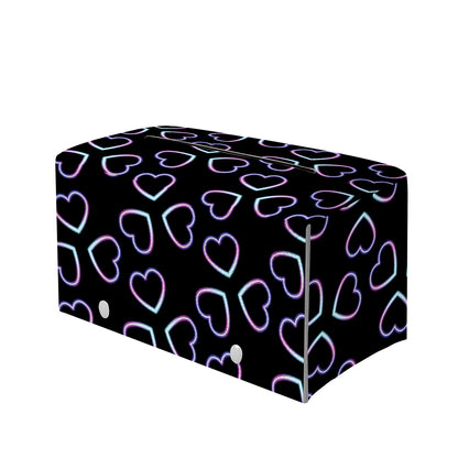 Lights Heart Pattern Print Leather Tissue Box Cover
