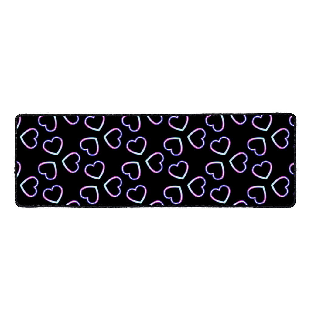 Lights Heart Pattern Print Long Kitchen Mat