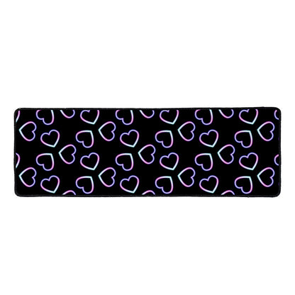 Lights Heart Pattern Print Long Kitchen Mat