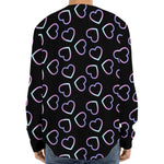 Lights Heart Pattern Print Long Sleeve Baseball Jersey