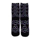 Lights Heart Pattern Print Long Socks
