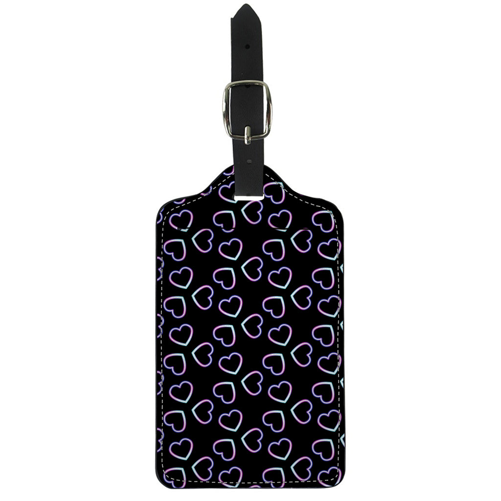 Lights Heart Pattern Print Luggage Tag
