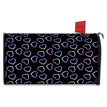 Lights Heart Pattern Print Mailbox Cover