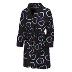 Lights Heart Pattern Print Men's Bathrobe