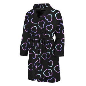 Lights Heart Pattern Print Men's Bathrobe