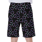 Lights Heart Pattern Print Men's Beach Shorts