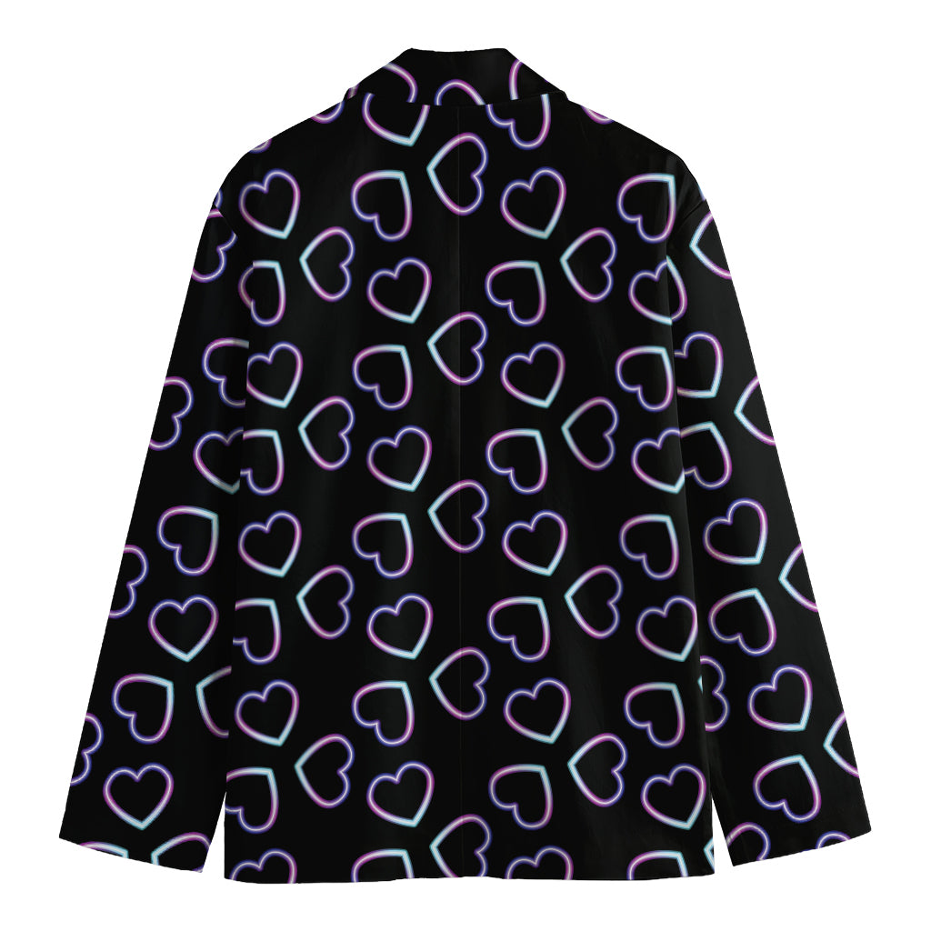 Lights Heart Pattern Print Men's Blazer