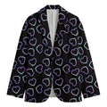 Lights Heart Pattern Print Men's Cotton Blazer
