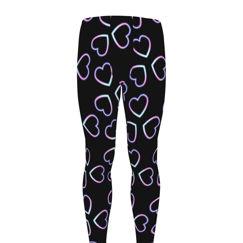 Lights Heart Pattern Print Men's leggings
