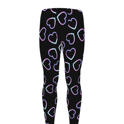 Lights Heart Pattern Print Men's leggings