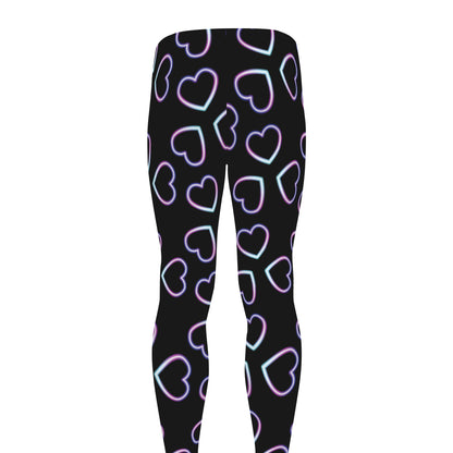 Lights Heart Pattern Print Men's leggings