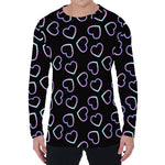 Lights Heart Pattern Print Men's Long Sleeve T-Shirt
