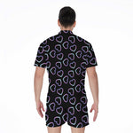 Lights Heart Pattern Print Men's Rompers