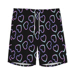 Lights Heart Pattern Print Men's Sports Shorts