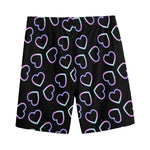Lights Heart Pattern Print Men's Sports Shorts
