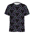 Lights Heart Pattern Print Men's Athletic T-Shirt
